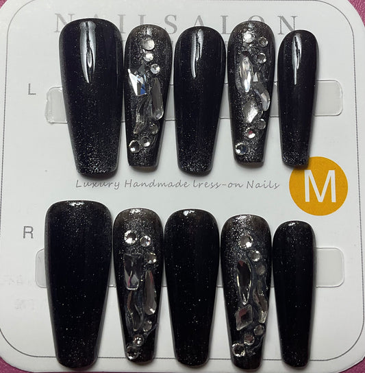 Midnight Glamour Press On Nails