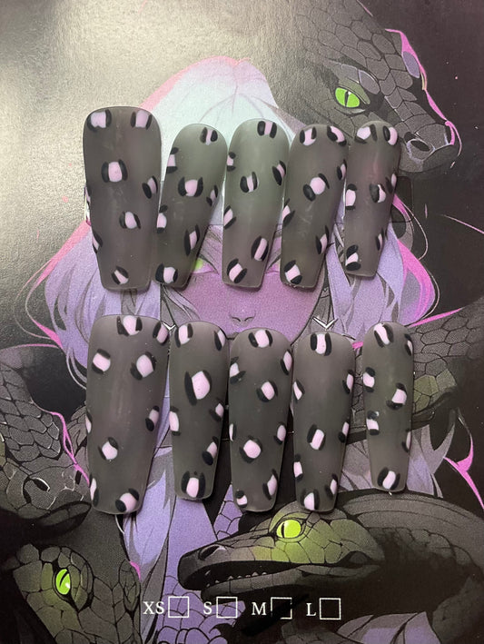 Midnight Leopard Print Press On Nails