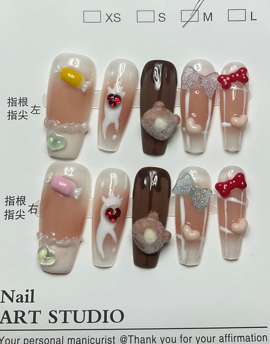 Sweet Treat & Heartbeat Press On Nails
