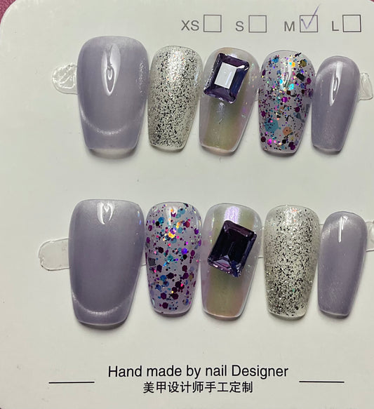 Celestial Purple Press On Nails