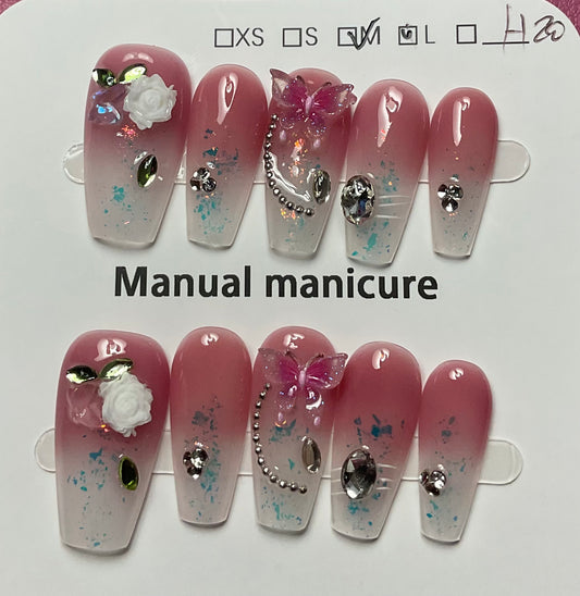 "Blush & Bloom Press On Nails