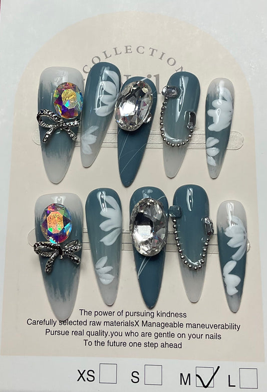 Serene Blossom Press On Nails