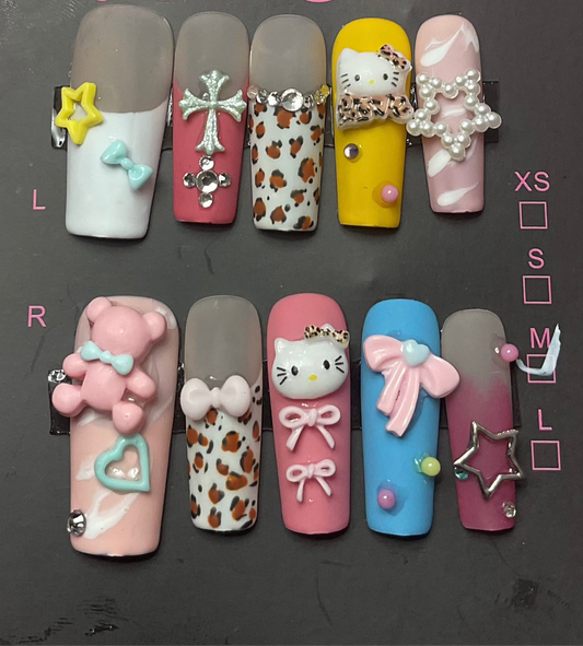 Kawaii Hello Kitty Press On Nails