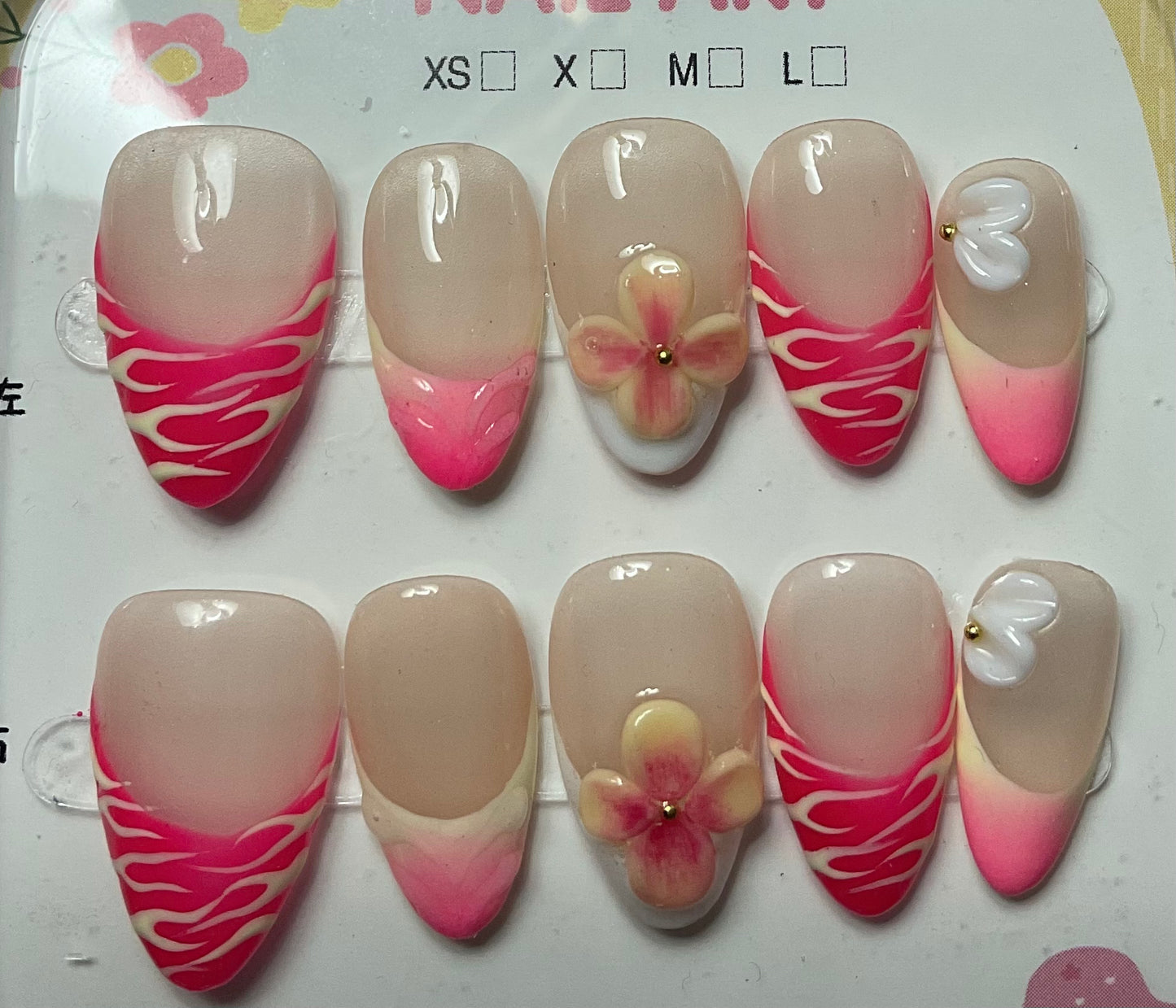 3D Flower Power Press On Nails