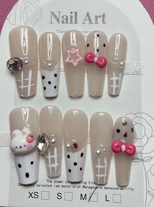 Sweet Dreams Bubble Tea Press On Nails