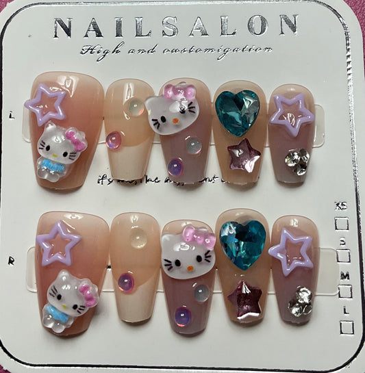 Purr-Fectly Pink Kitty Press On Nails