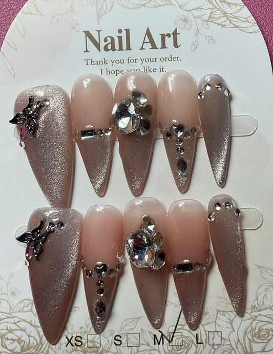 Elegant Ombre & Bling Press On Nails