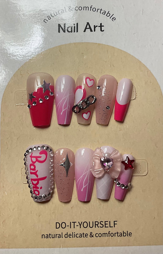 Hello BarBie Press On Nails
