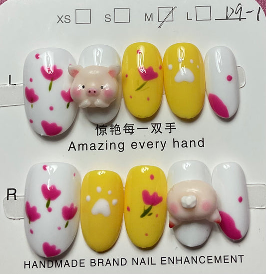My Little Piggy Press On Nails