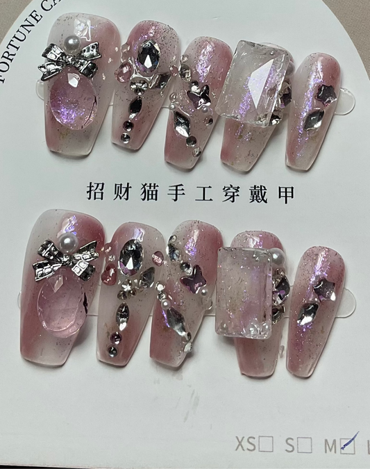 Diamond Blush Dreams Press On Nails