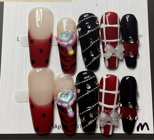 Polka Dot & Plaid Power Press On Nails