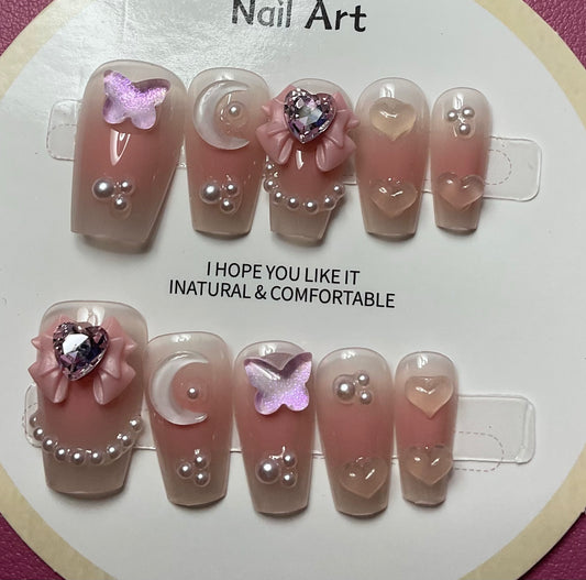 Dreamy Pink Press On Nails 24 Pack