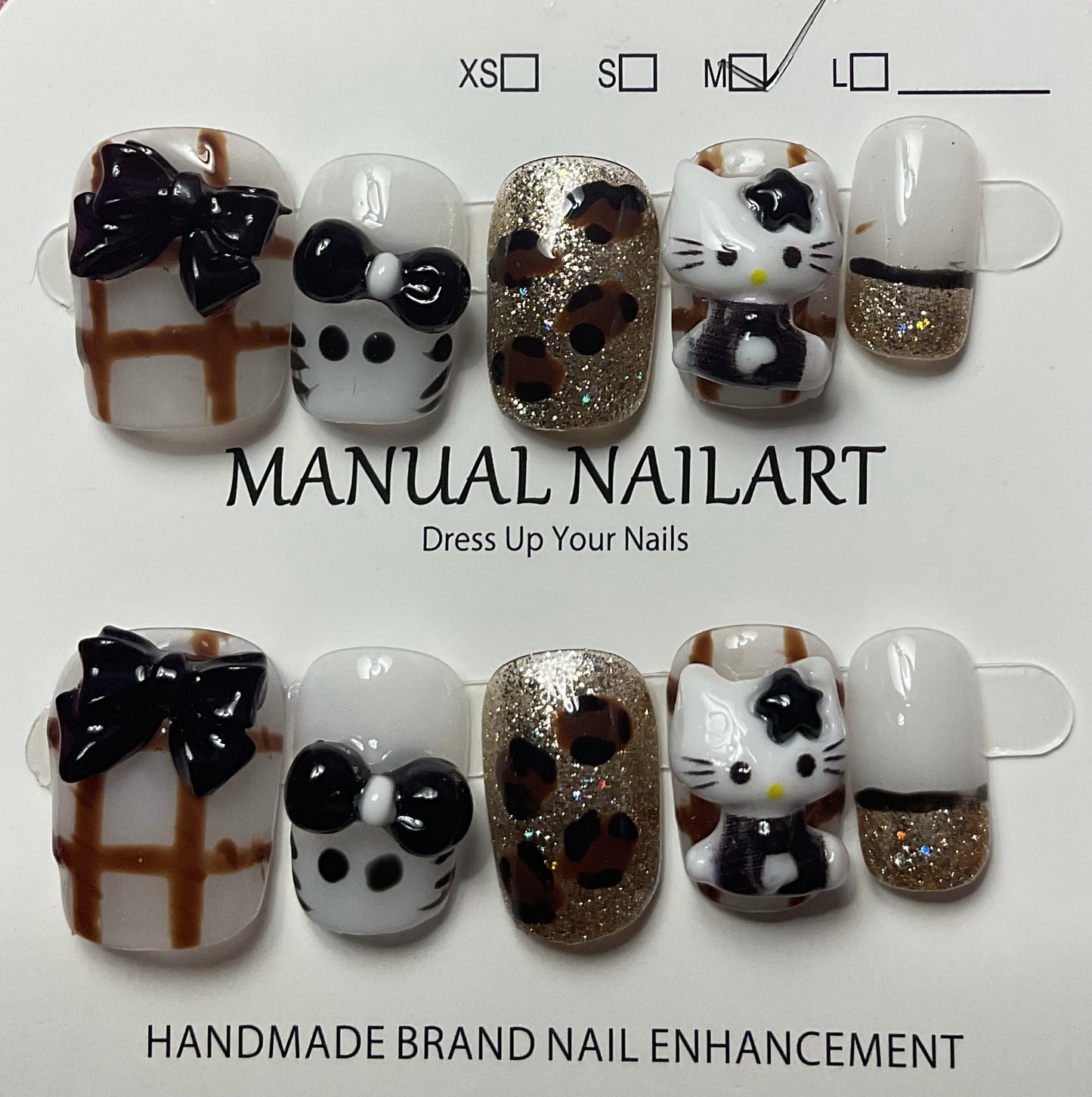 Hello Kitty & Leopard Press On Nails