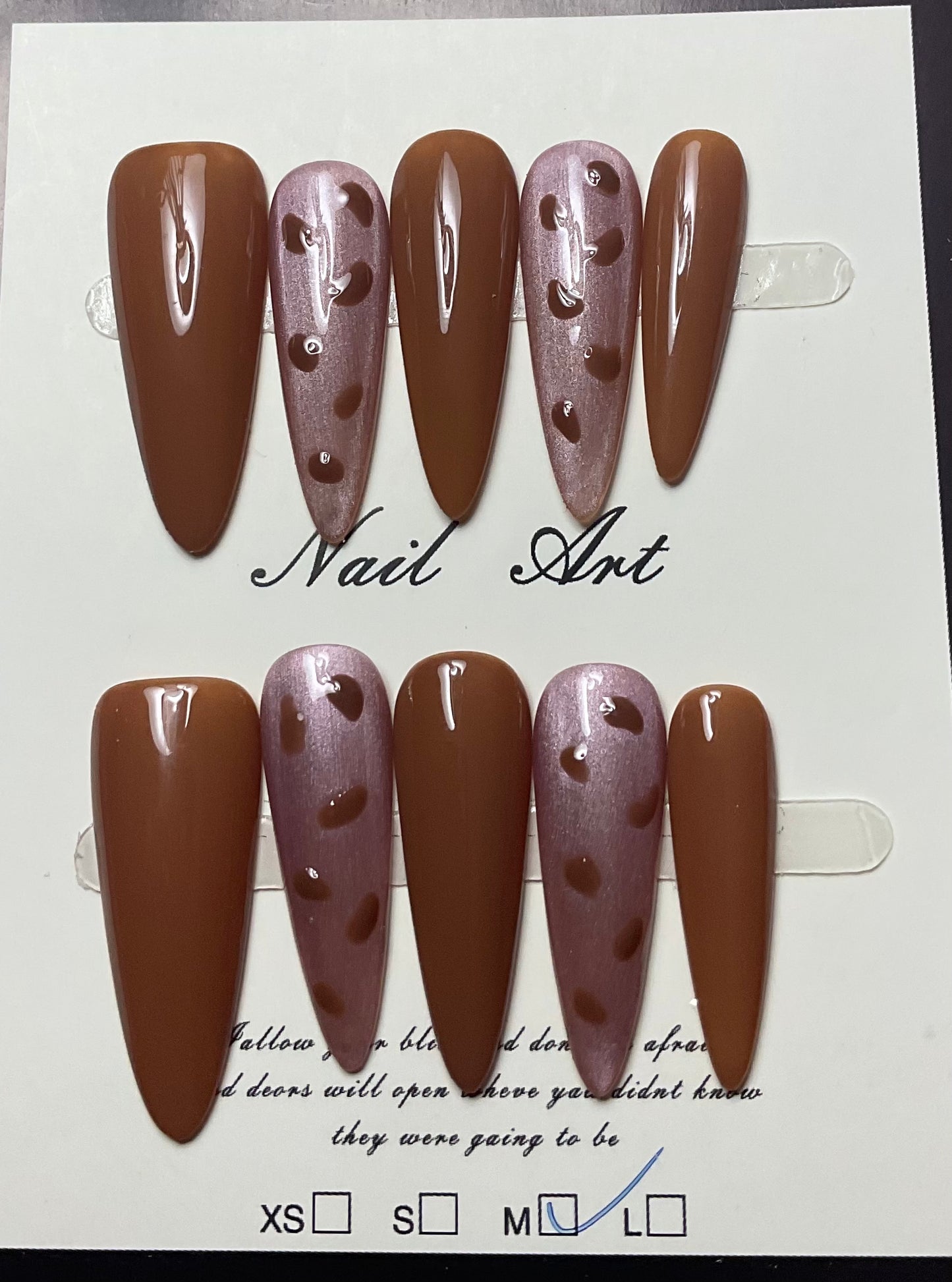 Caramel & Blush Leopard Press On Nails