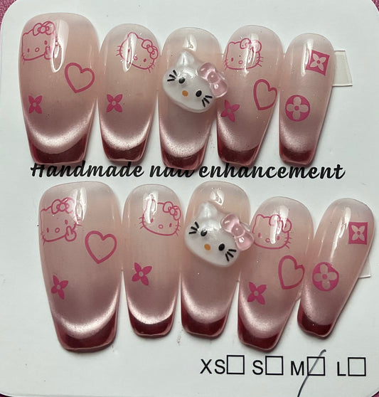 Sweet & Chic Hello Kitty Press On Nails