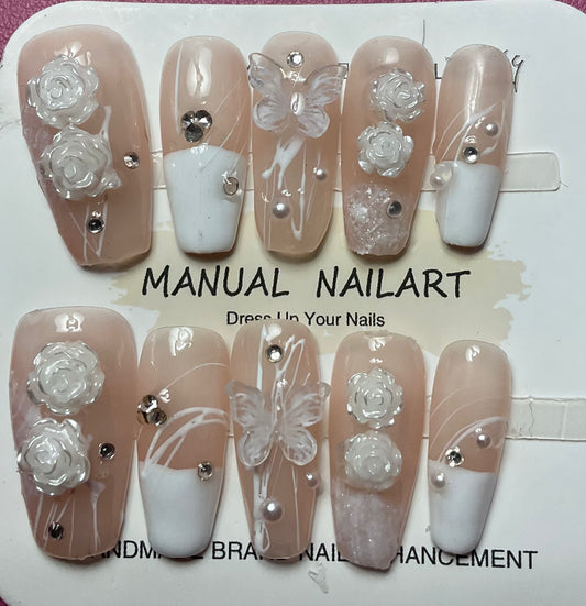 Blushing Blooms Press On Nails