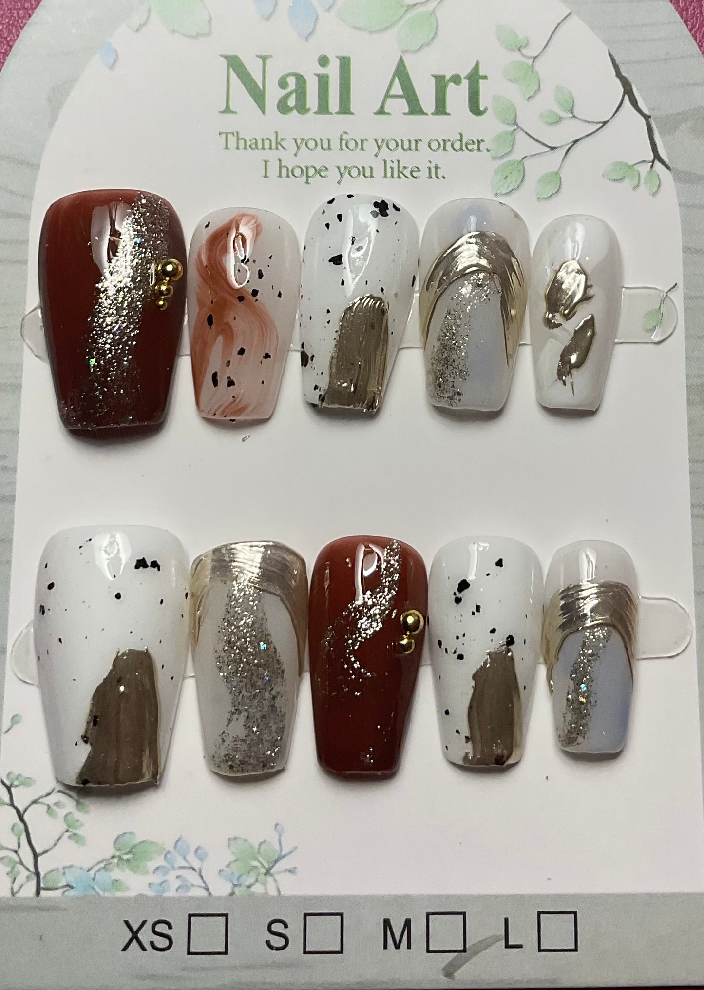 Artisan Earth & Gold Press On Nails