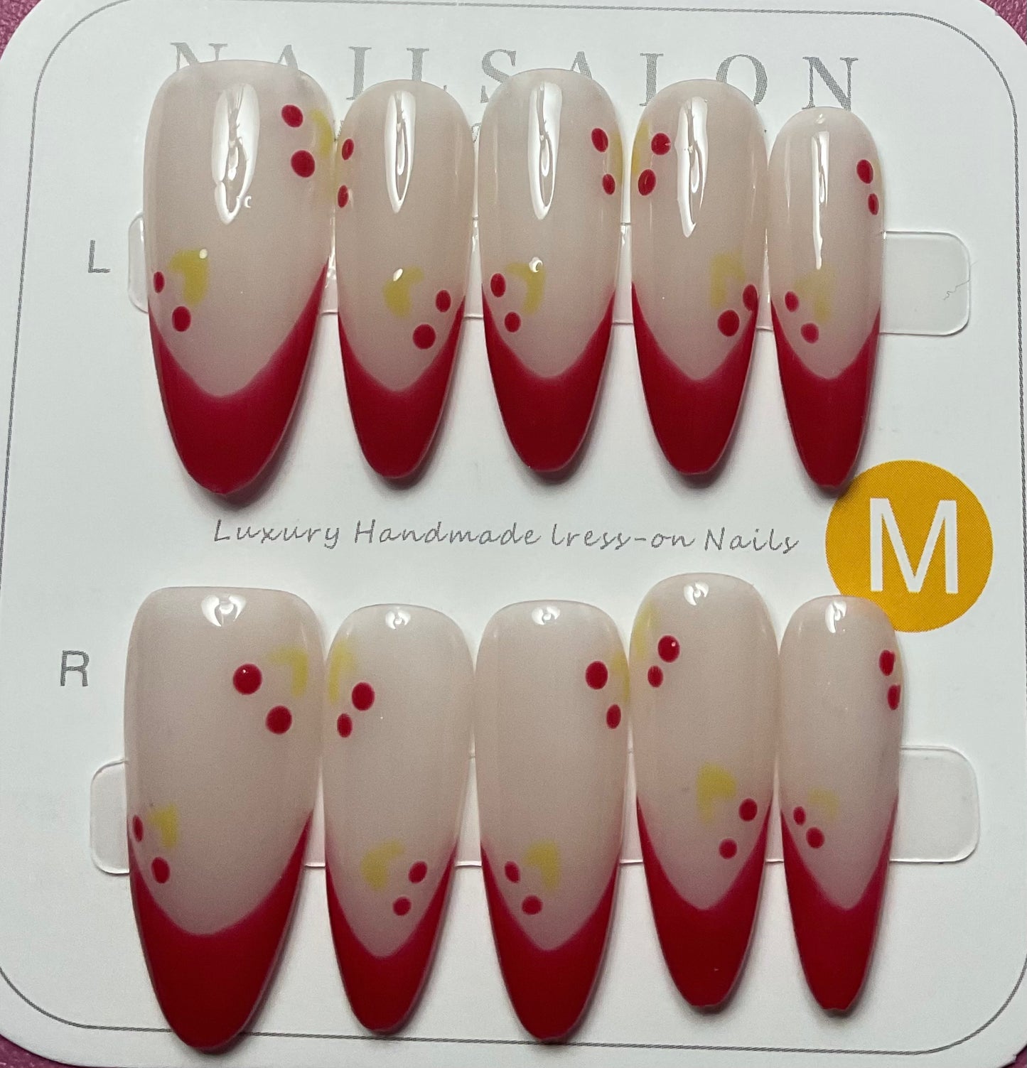 Red French Tips Press On Nails