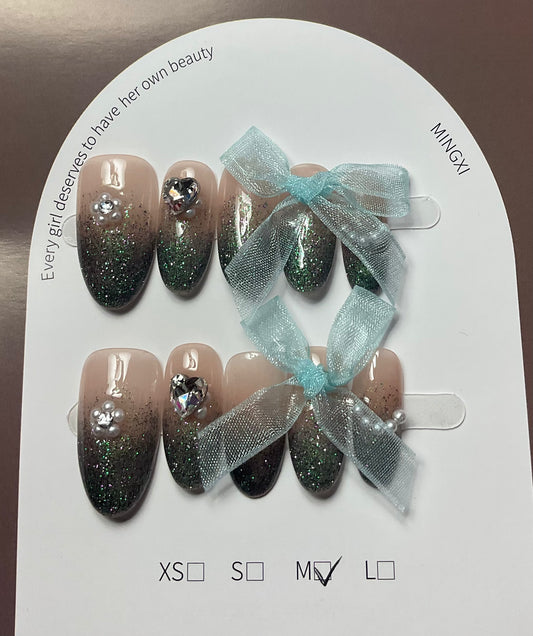 Ribbon Ombre Press On Nails
