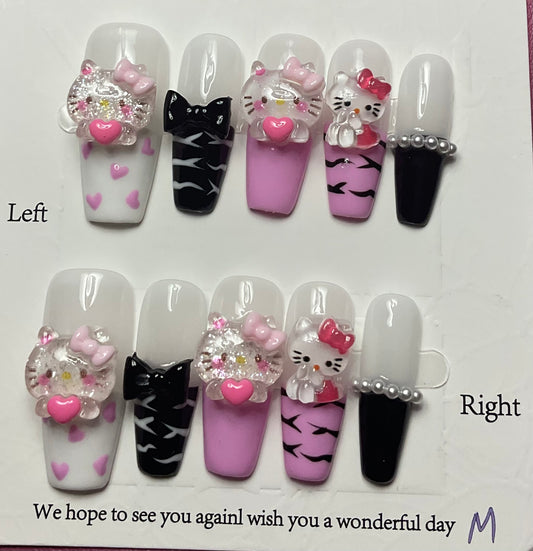Pink & Playful Hello Kitty Press On Nails