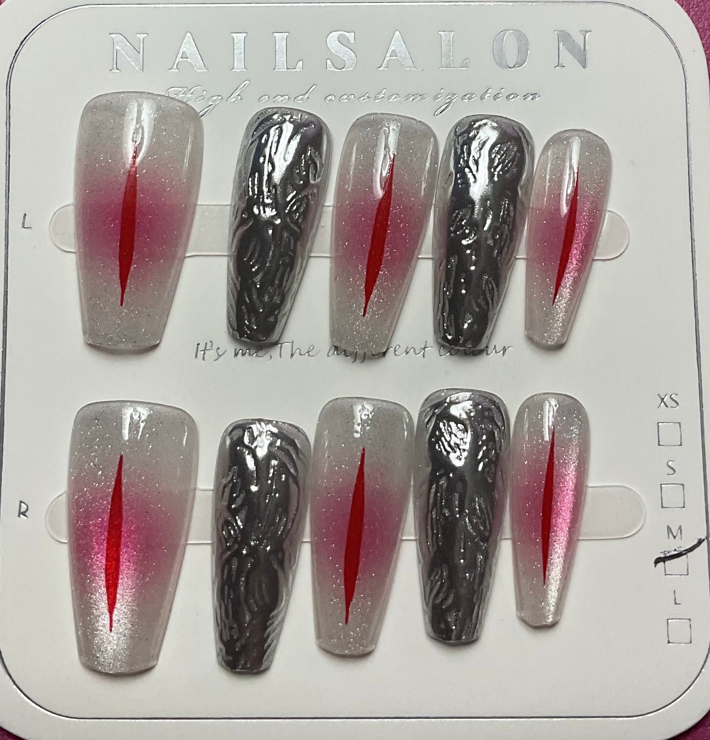 Mystic Cat Eye & Galactic Chrome Press On Nails