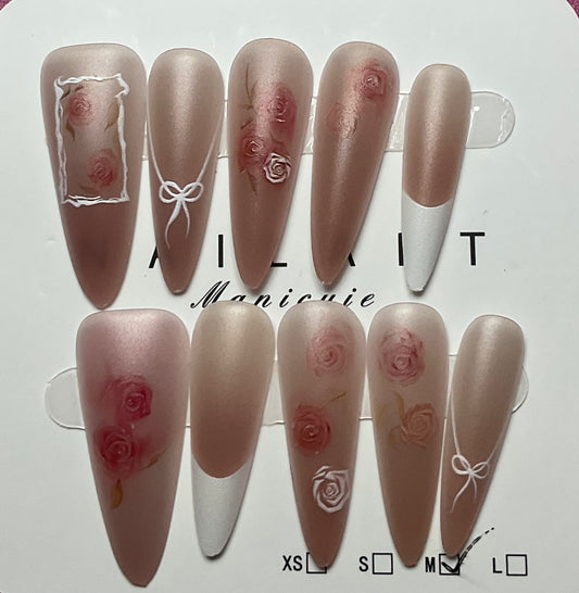 Butterfly & Flowers Press On Nails