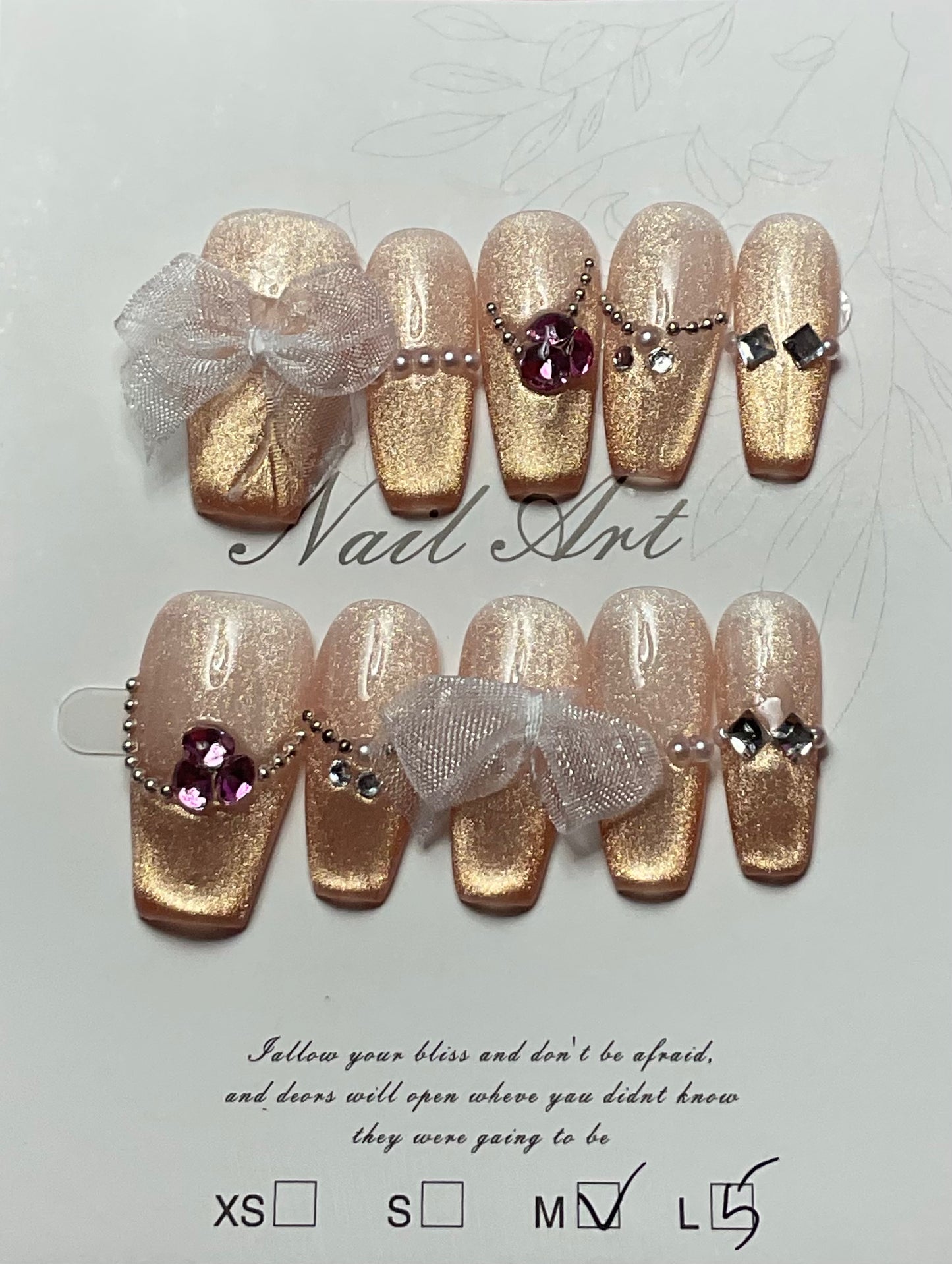 Golden Glamour Press On Nails