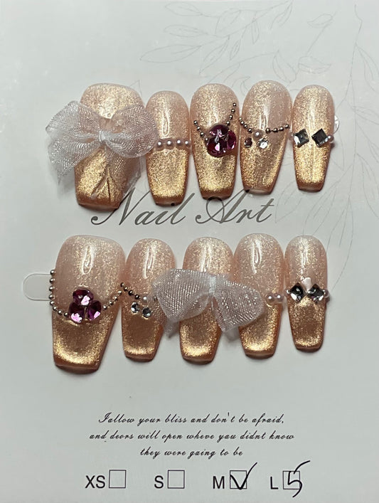 Golden Glamour Press On Nails