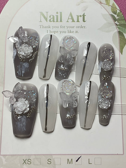 Blossom & Butterfly Press On Nails