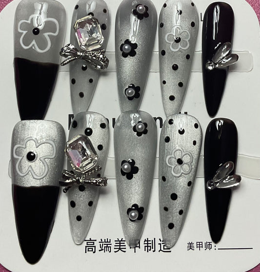 Chic Blossom & Bow Press On Nails