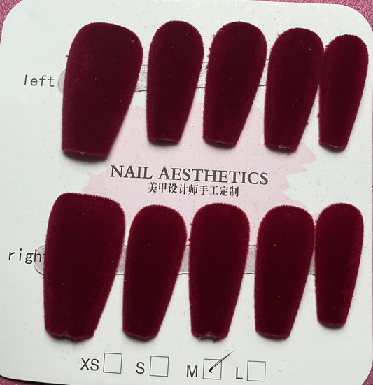 Felt Red Press On Nails