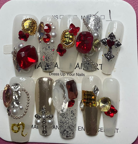 Luxury Gemstone Press On Nails