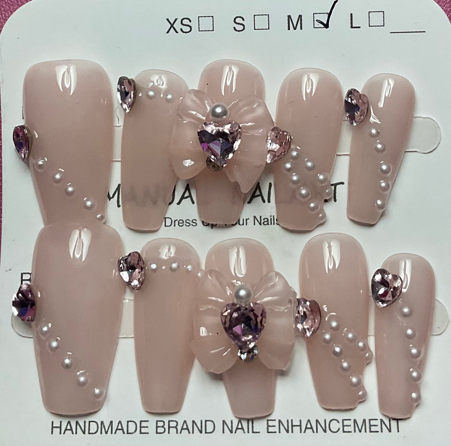 Enchanting Pearl & Crystal Press On Nails