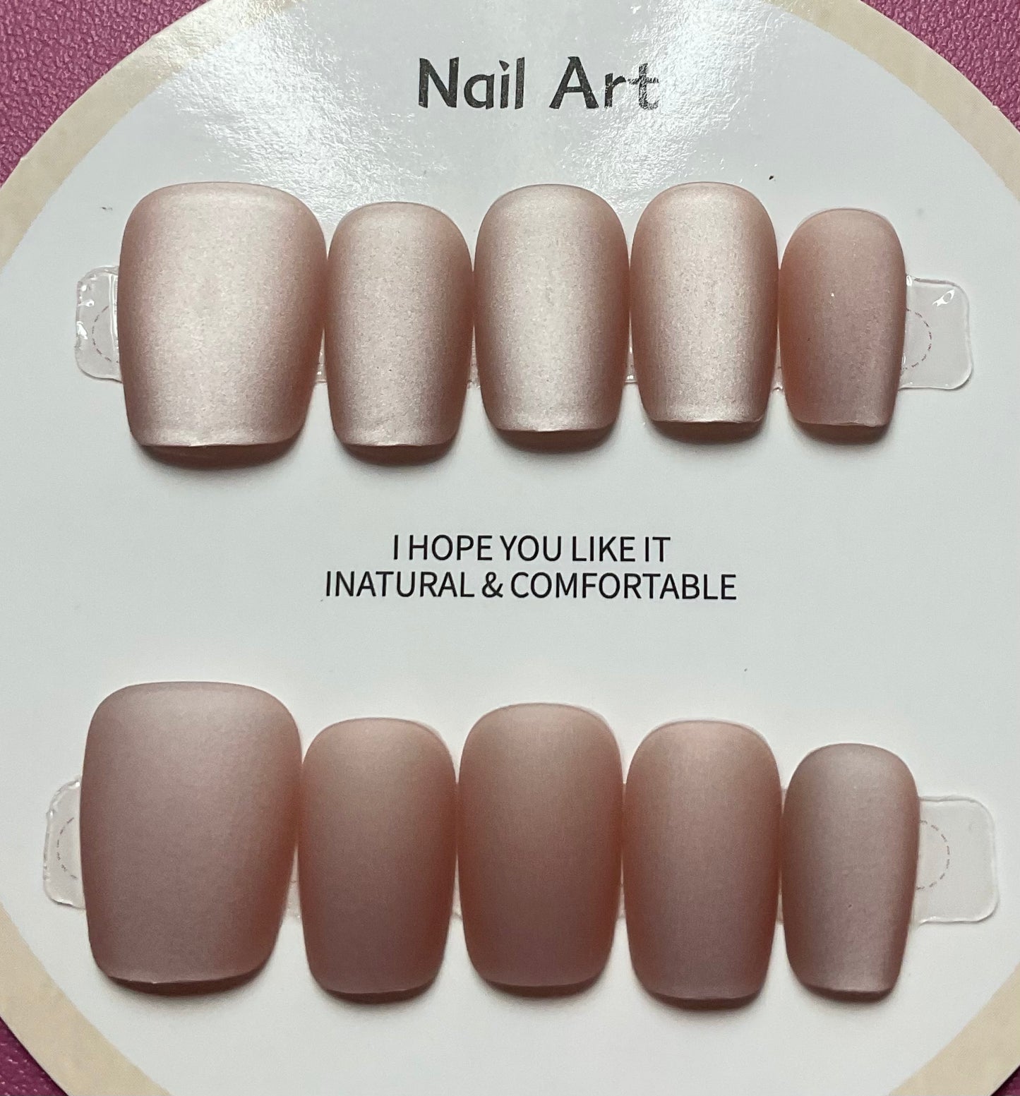Glossy Pink Press On Nails