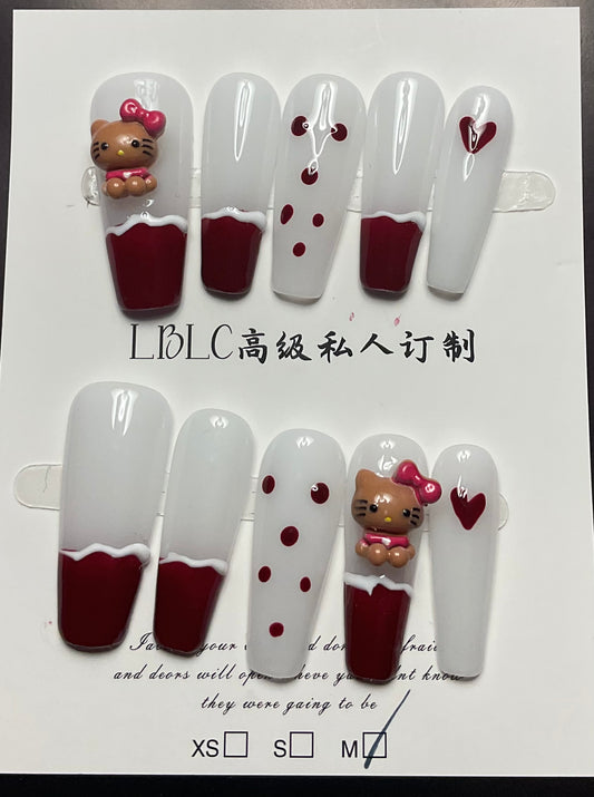 Choc-Dipped French Tips Press On Nails