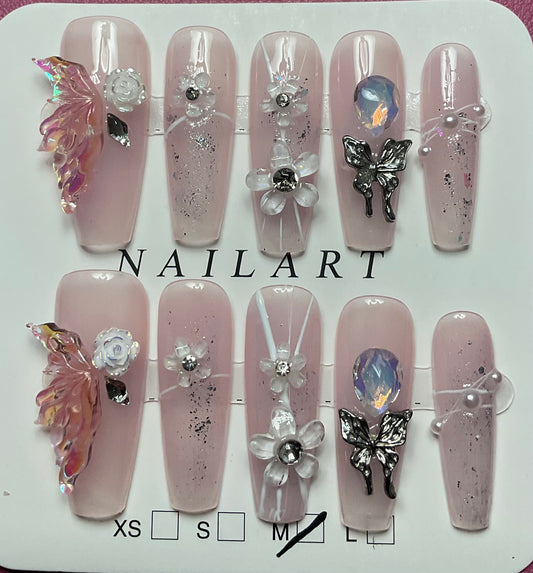 Enchanted Fairy Wings Press On Nails