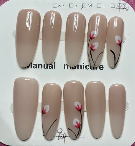 Delicate Floral Press On Nails