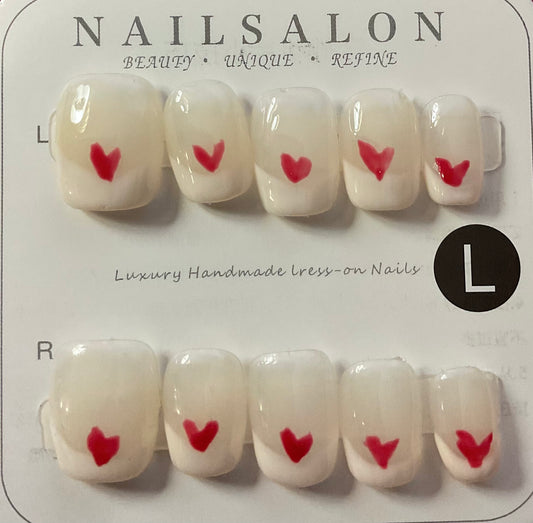 Red Heart Press On Nails