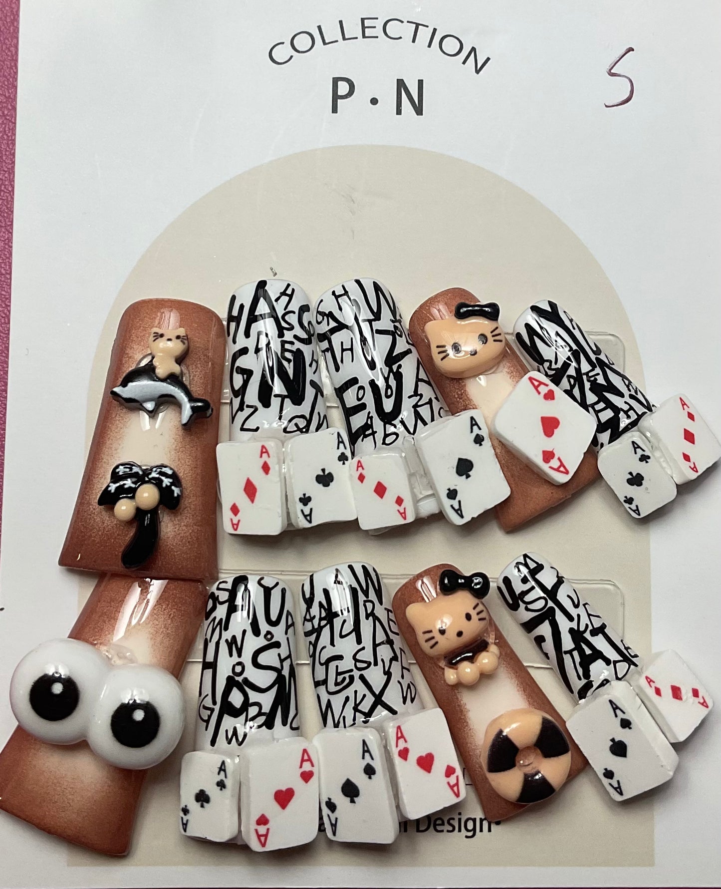 Playing Cards Press On Dunk Nails