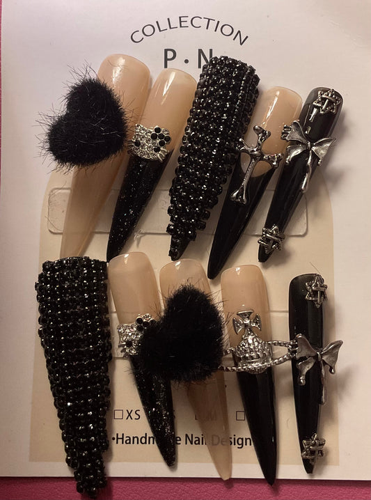 Dark Elegance Black Press On Nails
