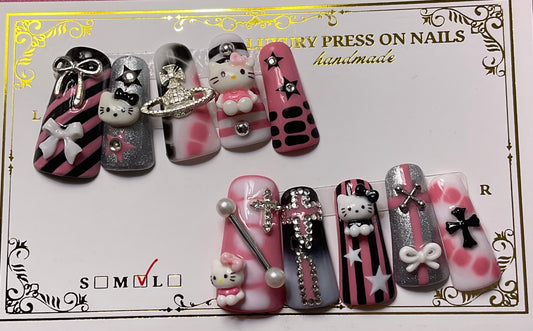Cute Kitty Collection Press On Duck Nails