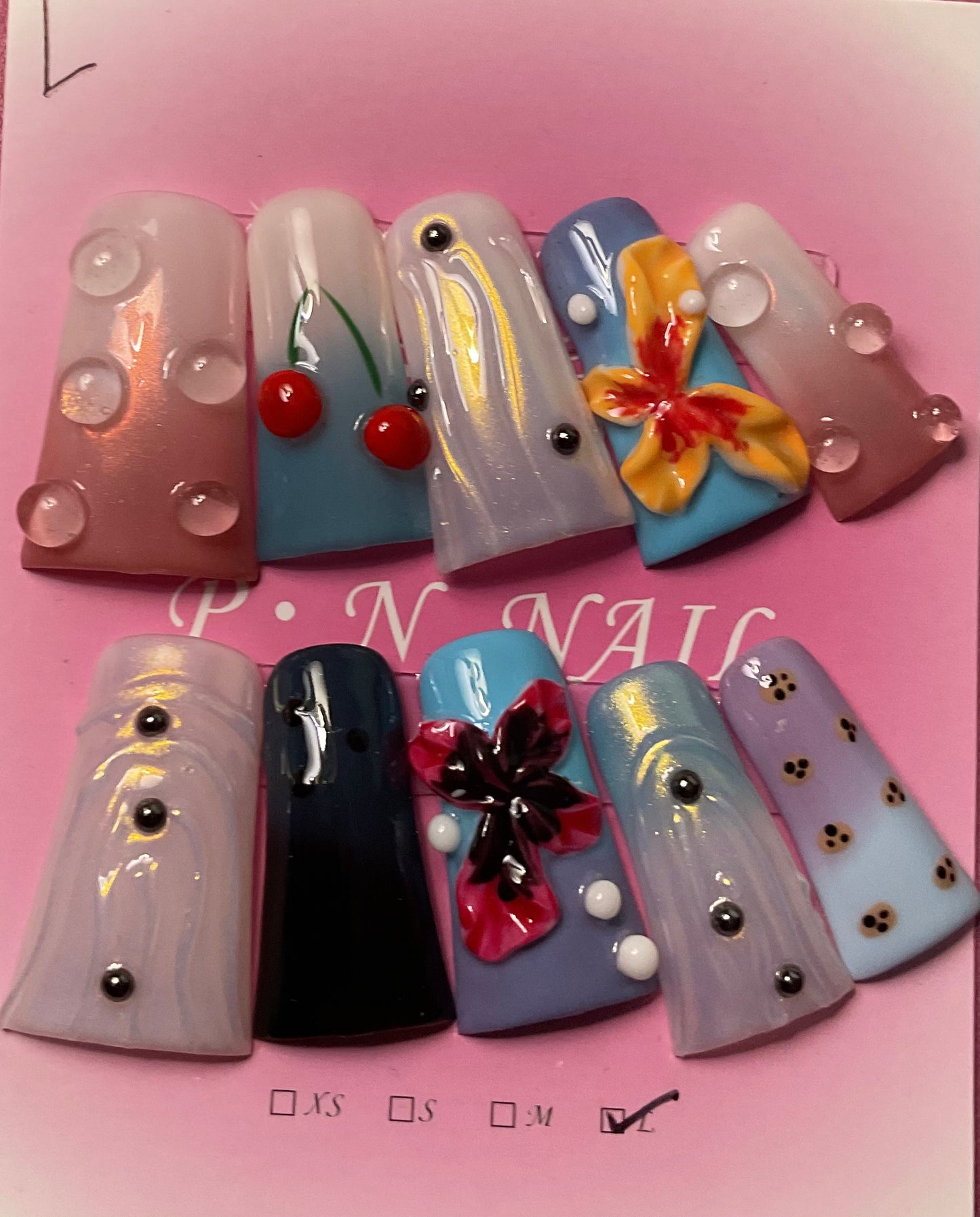 3D Floral Press on Nails