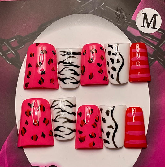 Wild Style Mix Press On Duck Nails