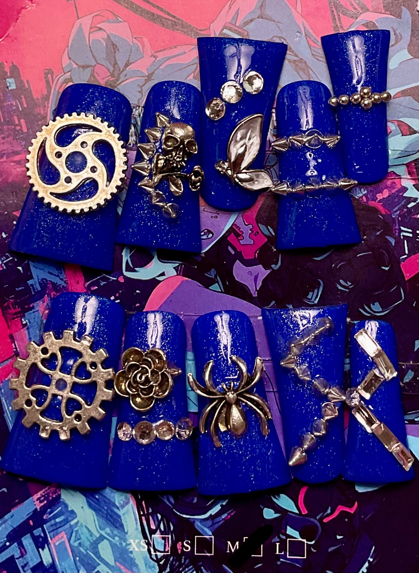 Steampunk Symphony Press On Duck Nails
