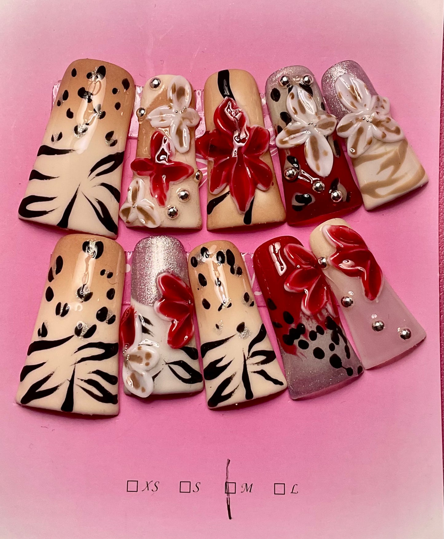 Safari Chic Press On Duck Nails