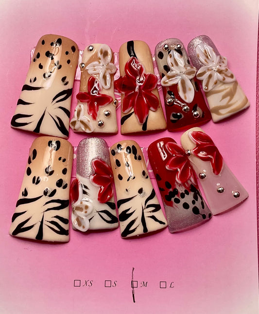 Safari Chic Press On Duck Nails