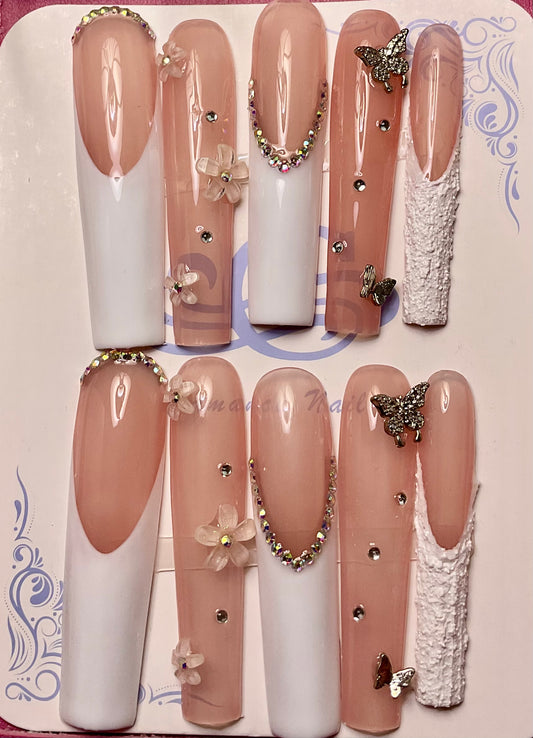 Pink Orchis Press On Nails