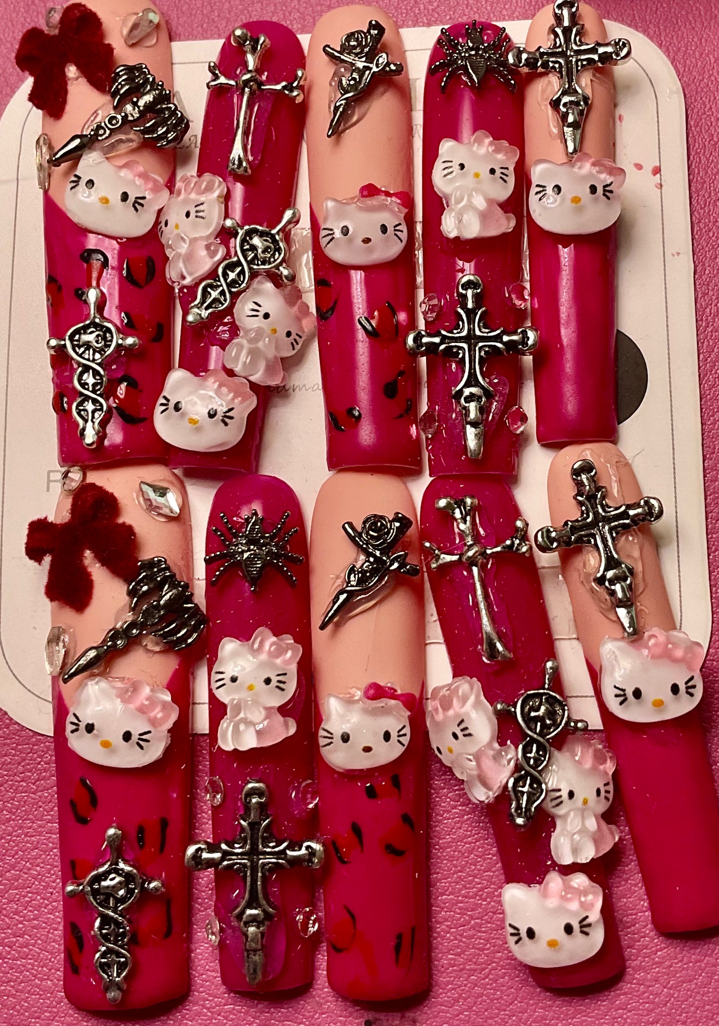 3D Hello Kitty Press On Nails