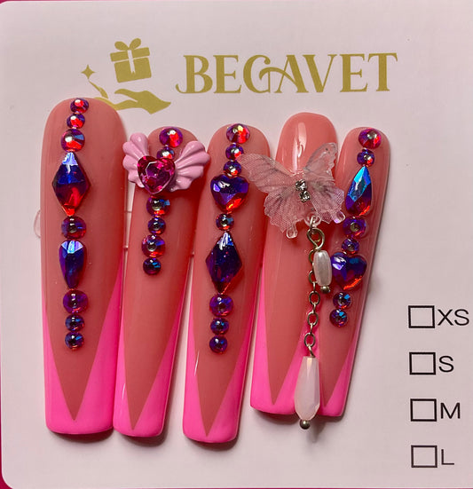 Royal Gemstone Press On Nails