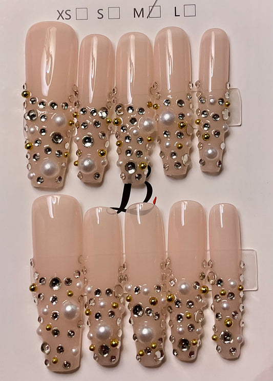 Glossy Crystal Press On Nails